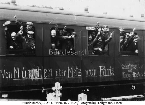 Mobilmachung, Truppentransport mit Bahn