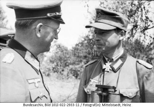 Russland, Generalmajor Hans Speidel (l.)