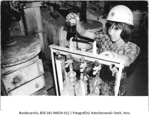 Berlin, Gaswerk, Entnahme von Abgasproben