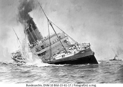 Englischer Dampfer RMS "Lusitania", Untergang