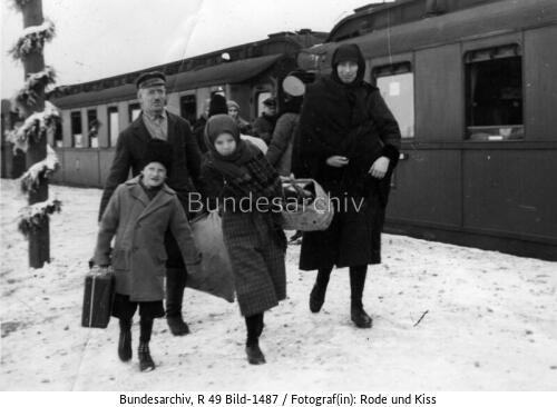 Pabianice, Ankunft von Umsiedlern