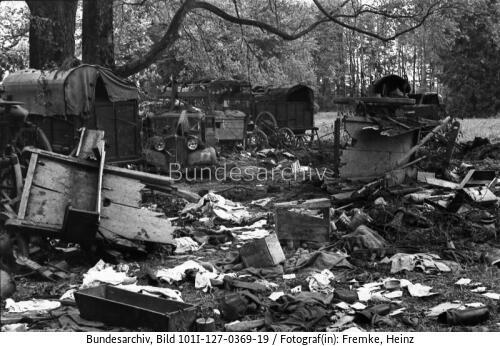 Belgien, Wald, zerstörtes Hab und Gut