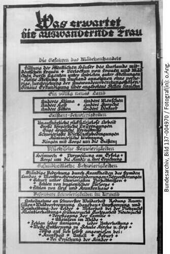 Auswanderung, Informations-Plakat