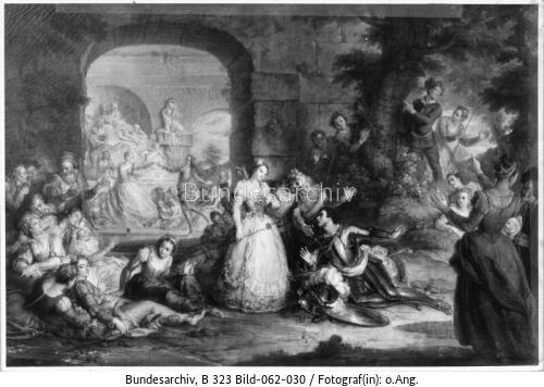 Charles Coypel, Grosse Theaterszene im Freien Paris