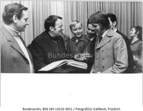 Leipzig, Kino "Capitel", Filmschaffende und Schüler