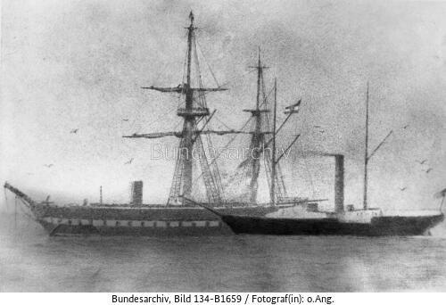 Gemälde österreichische Fregatte "Schwarzenberg"