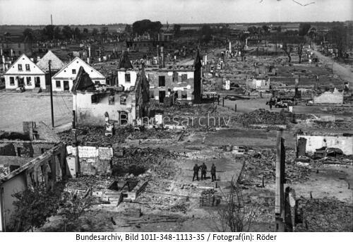 Russland, Bialystok, zerstörte Stadt, Ruinen