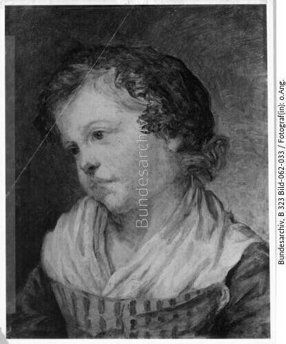 Jean Bap. Greuze, Werkstatt, 1726 - 1805, Mädchenkopf
