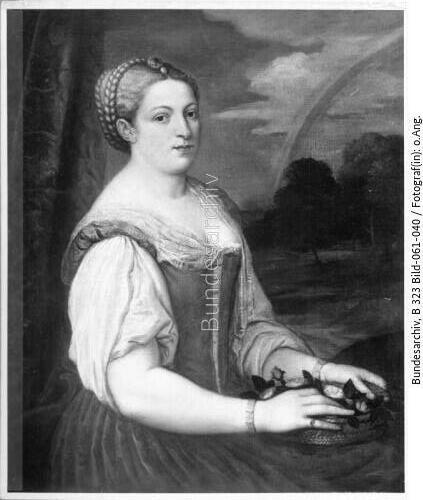 Tizian-Werkstatt, zugeschrieben Dr. Binder, Lavinia mit dem Regenbogen