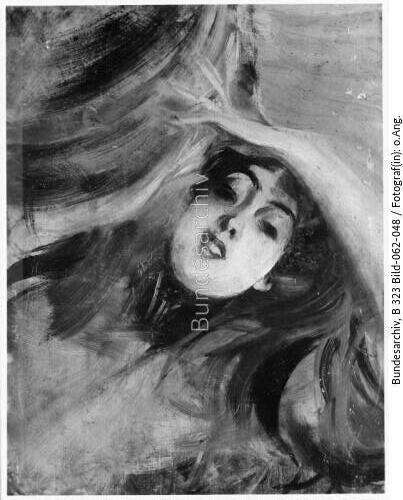 Boldini, Frau, die Hände über den Kopf verschränkend