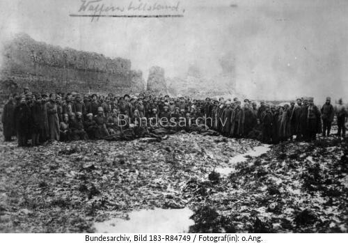 Ostfront, Waffenstillstand, russische und deutsche Soldaten