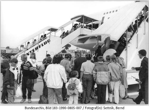 Berlin, Flughafen, Boeing 747-400, Einstieg