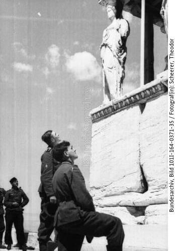 Athen, Soldaten auf Akropolis, Karyatiden