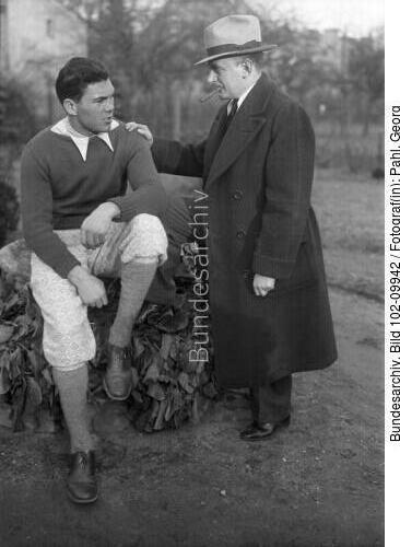 Max Schmeling mit Manager Joe Jacobs