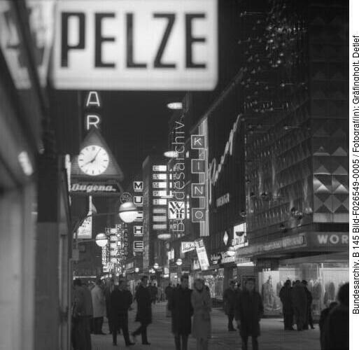 Köln, Hohe Straße bei Nacht