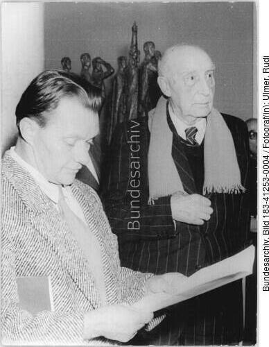 Berlin, National-Galerie, Cremer-Ausstellung, Fritz Cremer bei Eröffnungsrede