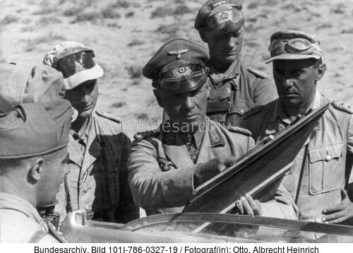 Nordafrika, Erwin Rommel mit Offizieren