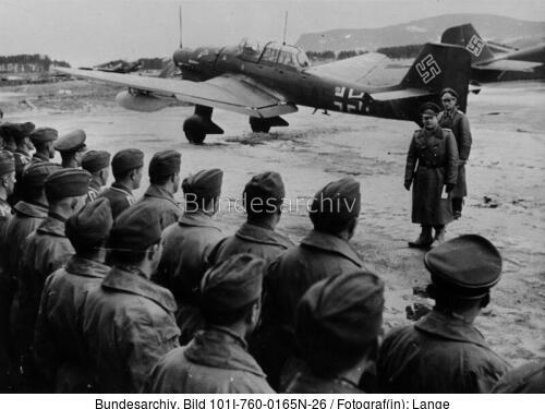 Norwegen, Erhard Milch bei Stuka-Staffel