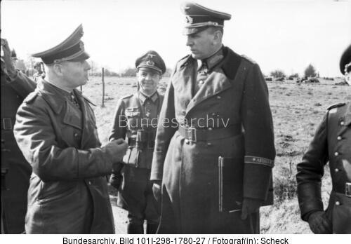 Frankreich, Erwin Rommel mit Offizieren