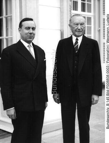 Bonn, Adenauer mit Premierminister von Frankreich