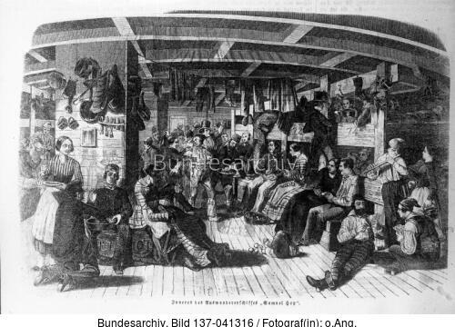 Auswandererschiff "Samuel Hop", Passagierdeck