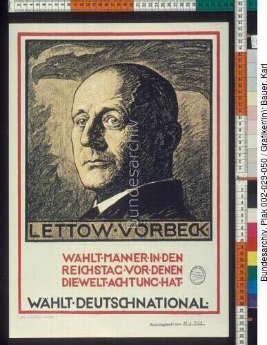 Reichstagswahl, DNVP-Wahlplakat, v. Lettow-Vorbeck