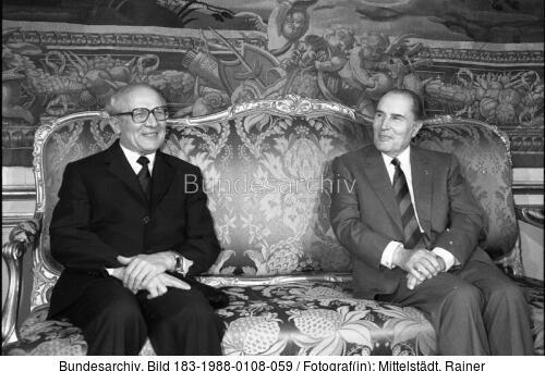 Paris, Besuch Erich Honecker, Mitterrand