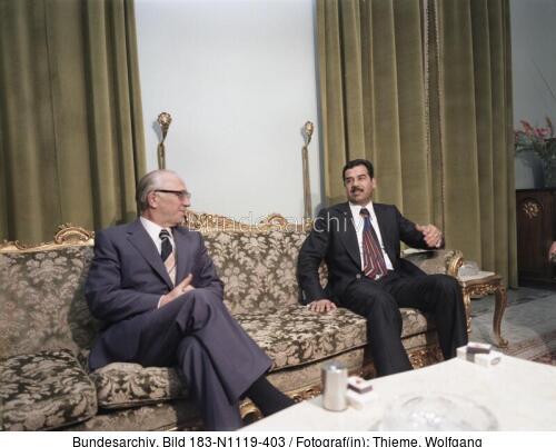 Bagdad, Horst Sindermann und Saddam Hussein