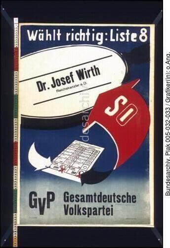 Bundestagswahl, GVP-Wahlplakat