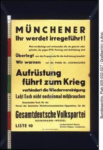 Bundestagswahl, GVP-Wahlplakat