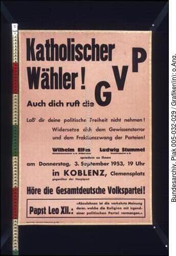 Bundestagswahl, GVP-Wahlplakat