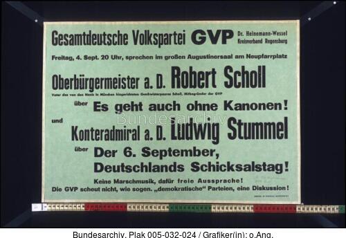 Bundestagswahl, GVP-Wahlplakat