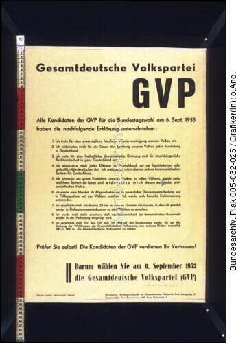 Bundestagswahl, GVP-Wahlplakat