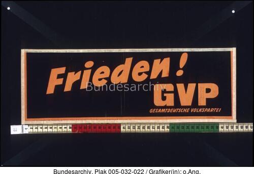 Bundestagswahl, GVP-Wahlplakat