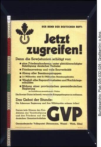 Bundestagswahl, GVP-Wahlplakat