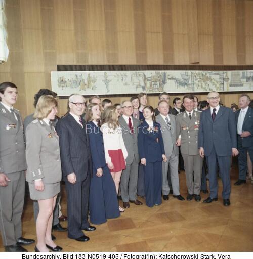 Berlin, Sportlerempfang durch Erich Honecker