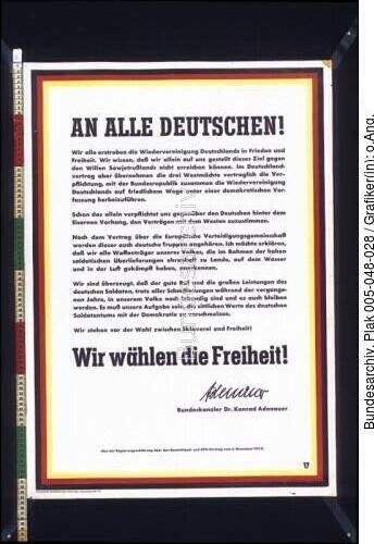 Aufruf Konrad Adenauer zum Deutschlandvertrag