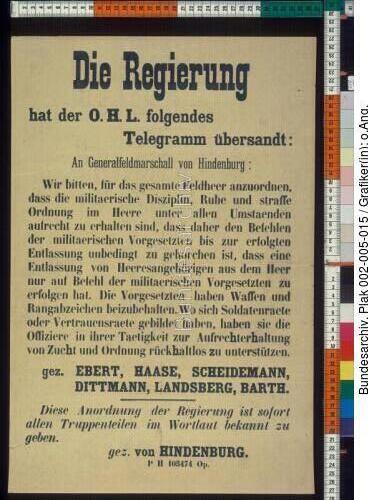 Novemberrevolution, Aufruf an die Reichswehr