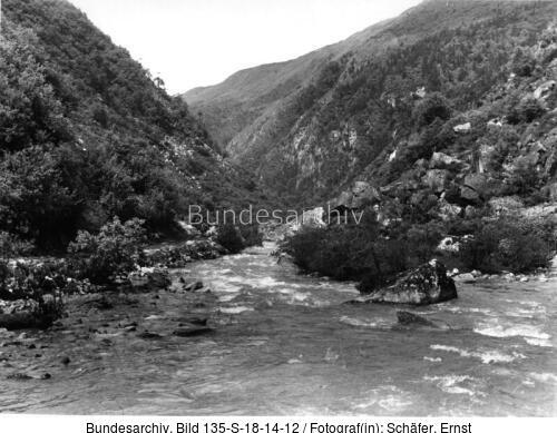 Tibetexpedition, Landschaftsaufnahme, Talausgang