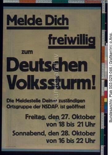Volkssturm, Freiwilligenwerbung
