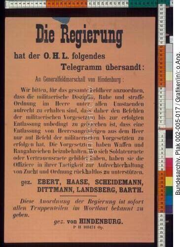 Novemberrevolution, Aufruf an die Reichswehr