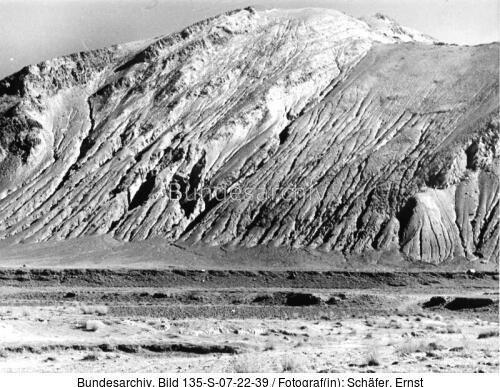 Tibetexpedition, Landschaftsaufnahme, Erosion