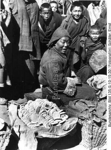 Tibetexpedition, Lhasa, Markt, Verkaufsstand