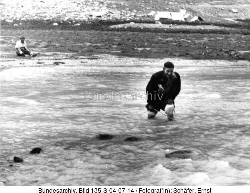 Tibetexpedition, Wienert auf Rostgansjagd