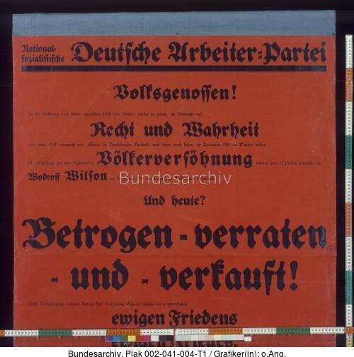 NSDAP, Versammlungsaufruf, Versailler Vertrag