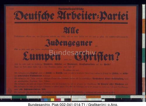 NSDAP, Versammlungsaufruf, Antisemitismus