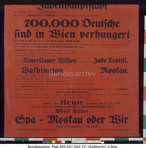 NSDAP, Versammlungsaufruf Wien, Antisemitismus