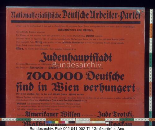 NSDAP, Versammlungsaufruf Wien, Antisemitismus