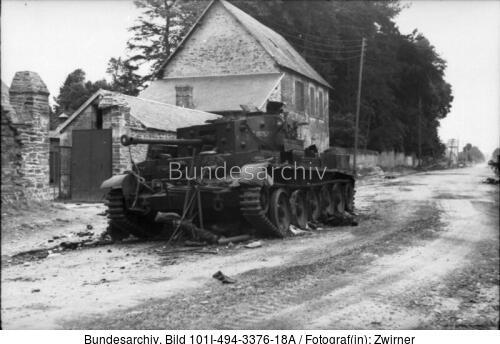 Villers-Bocage, zerstörter Cromwell-Panzer