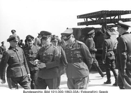 Riva-Bella, Waffenvorführung Panzerwerfer, Rommel